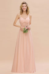 MISSHOW offers Spaghetti Straps Aline Bridesmaid Dress Sweetheart  Chiffon Swing Evening Dress at a good price from Misshow