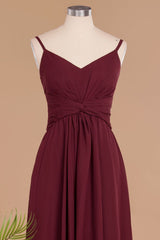 MISSHOW offers Spaghetti Straps Simple Evening Maxi Dresses Aline Chiffon Ruffle Party Gown at a good price from Misshow