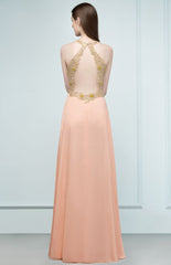 MISSHOW offers Spaghetti V-neck A-line Floor Length Appliqued Chiffon Bridesmaid Dresses at a cheap price from Pearl Pink, 30D Chiffon to A-line Floor-length them. Stunning yet affordable Sleeveless Bridesmaid Dresses.