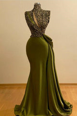 Sparkly Dark Green Sequins Mermaid Prom Dresses-misshow.com