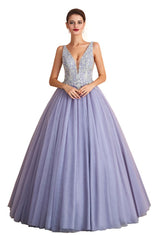 MISSHOW offers Sparkly Double V-Neck Aline Ball Gown Crystals Tulle Floor Length Party Dress at a good price from Lavender,Tulle to A-line,Ball Gown,Princess Floor-length them. Stunning yet affordable Sleeveless Prom Dresses,Evening Dresses,Homecoming Dresses,Quinceanera dresses.