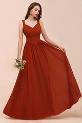 Strap Slim Floor Length Evening Dress for Bride Bridesmaid Dress-misshow.com