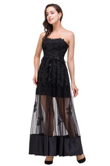 MISSHOW offers gorgeous Black Strapless party dresses with delicately handmade Appliques in size 0-26W. Shop Ankle-length prom dresses at affordable prices.