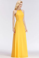 MISSHOW offers Stylish A-line Halter Sleeveless Floor Length Yellow Bridesmaid Dresses at a good price from White,Ivory,Blushing Pink,Candy Pink,Pearl Pink,Dusty Rose,Watermelon,Red,Fuchsia,Burgundy,Chocolate,Brown,Gold,Champagne,Orange,Daffodil,Regency,Grape,Lilac,Lavender,Sky Blue,Pool,Ocean Blue,Royal Blue,Ink Blue,Dark Navy,Black,Silver,Dark Green,Jade,Green,Sage,Mint Green,100D Chiffon to A-line Floor-length them. Stunning yet affordable Sleeveless Bridesmaid Dresses.