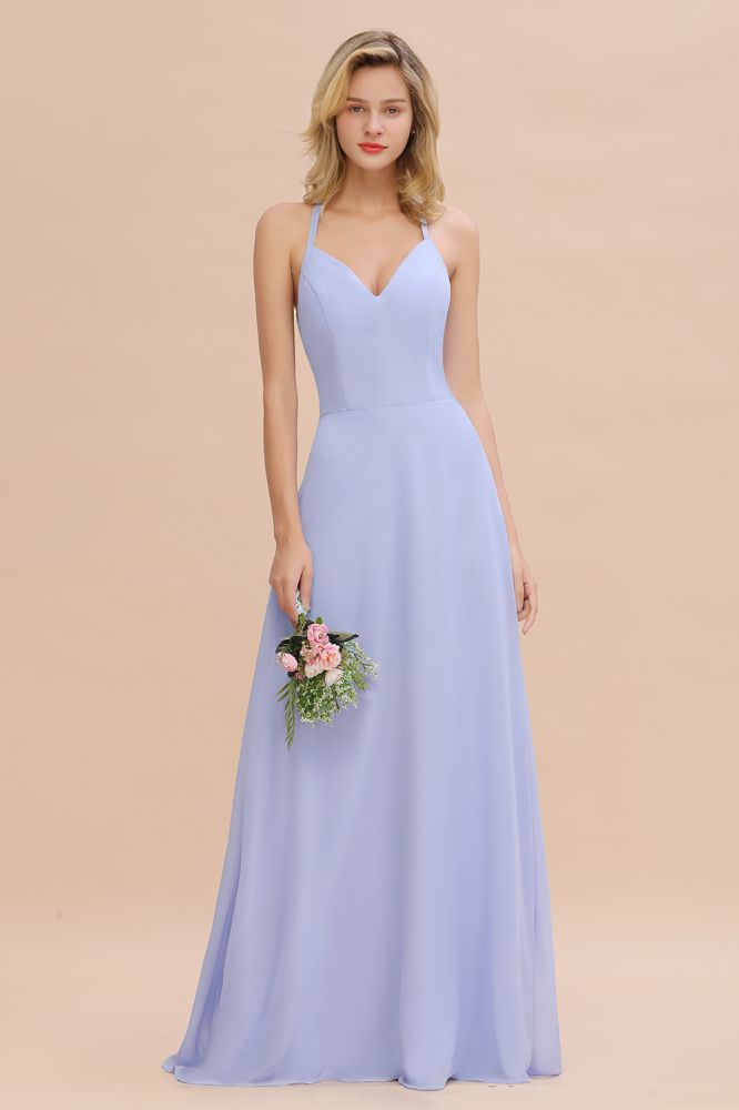 MISSHOW offers Stylish Halter V-Neck Sleeveless Floor-Length A-Line Bridesmaid Dress at a good price from Misshow