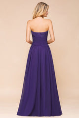 Sweetheart Chiffon Garden Bridesmaid Dress Strapless Party Dress-misshow.com