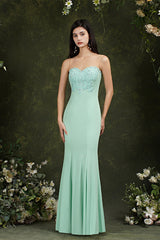 Sweetheart Floral Lace Tulle Mermaid Long Prom dress-misshow.com