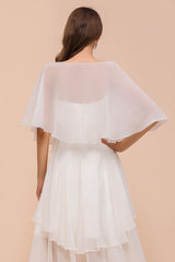 Sweetheart Mini Chiffon Dress with Wraps Simple Beach Bridesmaid Dress for Bride-misshow.com