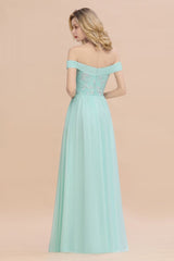 MISSHOW offers Sweetheart Ruffles Simple Prom Dresses Off the Shoulder aline Bridesmaid Dress at a good price from Misshow