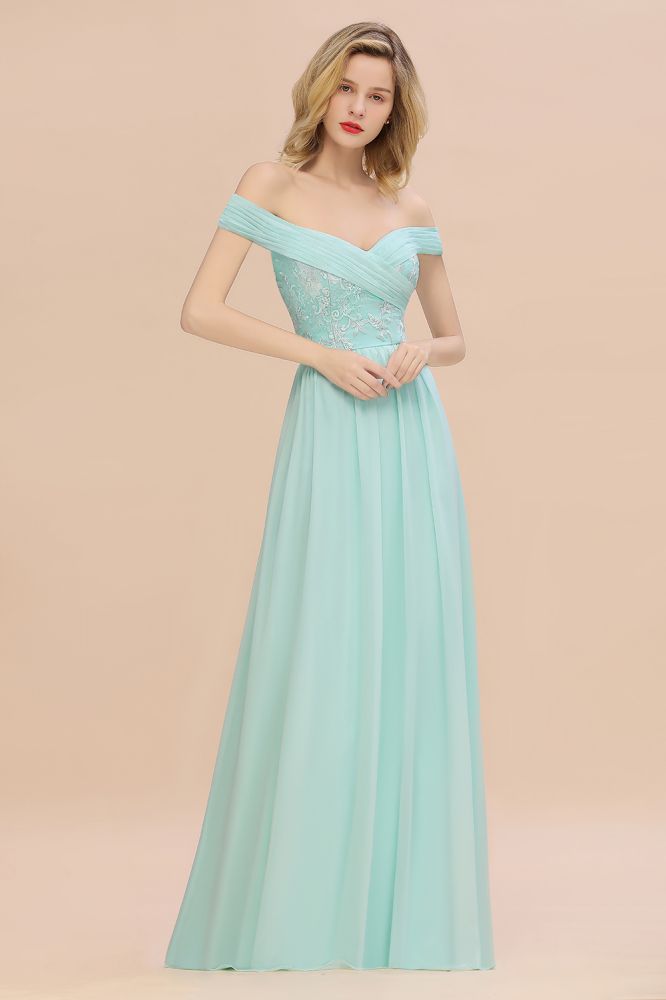 MISSHOW offers Sweetheart Ruffles Simple Prom Dresses Off the Shoulder aline Bridesmaid Dress at a good price from Misshow