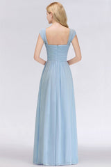 MISSHOW offers V-Neck Chiffon aline Bridesmaid Dress Sky Blue Floor Length Evening Swing Dress at a good price from Misshow