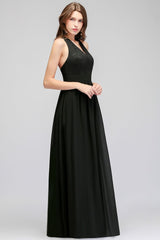 MISSHOW offers V-neck Floor Length Sleeveless Lace Top Black Bridesmaid Dress at a good price from Black,100D Chiffon to A-line Floor-length them. Stunning yet affordable Sleeveless Bridesmaid Dresses.