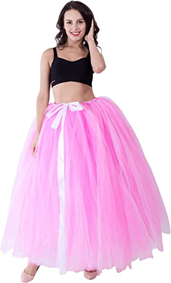 Women's A-Line Pleated Long Maxi Tutu Tulle Party Skirts Halloween Christmas Day Gift-misshow.com